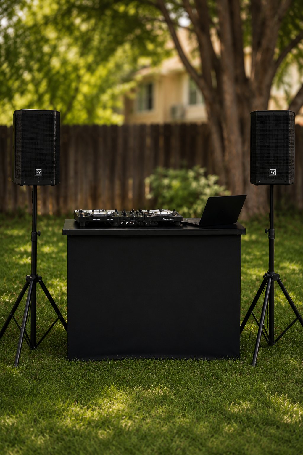 Battery-powered outdoor wedding ceremony sound system